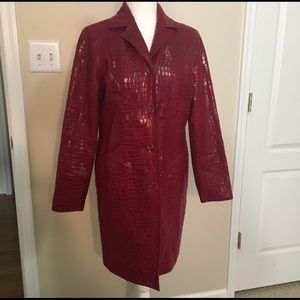 Red leather sport coat - Selene- large